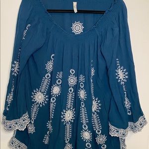 Free People off-shoulder embroidered blouse